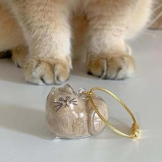 Pet fur memory keychain,  Creative Pet Fur Keepsake Holder, Can Be Used as Pendant, Gift & Memorial