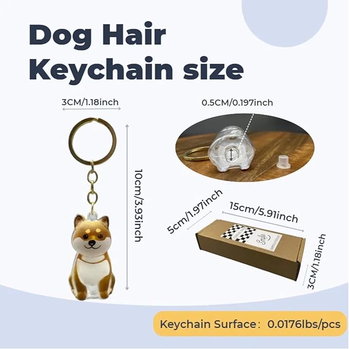 Pet fur memory keychain,  Creative Pet Fur Keepsake Holder, Can Be Used as Pendant, Gift & Memorial