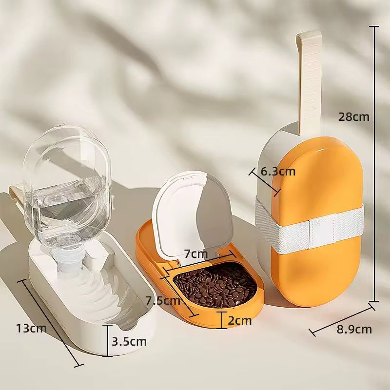 Pet-walk Travel Bowls 250ml Water Bottle, 90g Food Containers